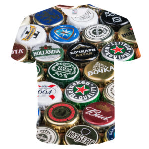 Herren-T-Shirt Black Beer Lid 3D T-Shirt Gro?e Gr??e Herren Beer Lid Shadow T-Shirt Premium-T-Shirt